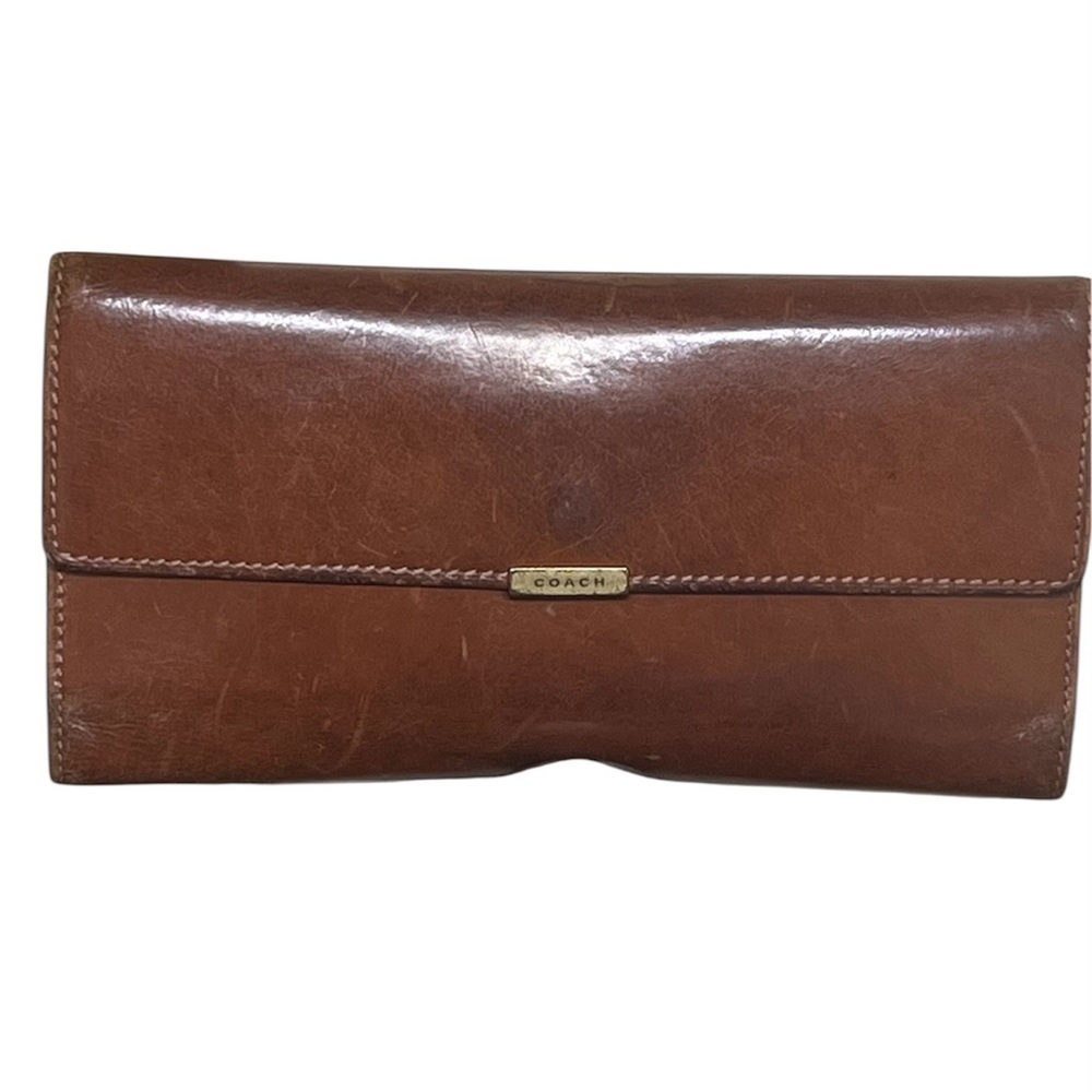 Coach Tan Leather Card Wallet